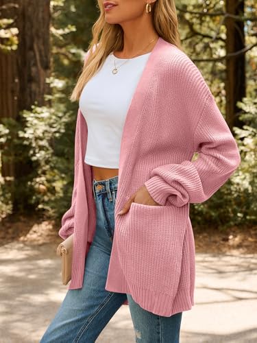 Image of LILLUSORY Womens Oversized Cardigans Soft Knit Cardigan Sweater with Pockets