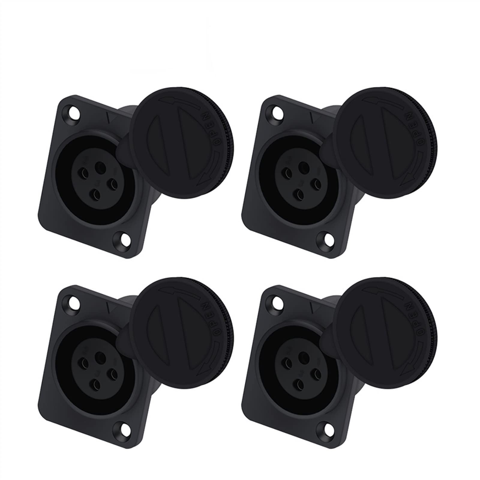 Conector hembra XLR de 3 pines para panel con cubierta protectora y terminales de soldar 10 uds