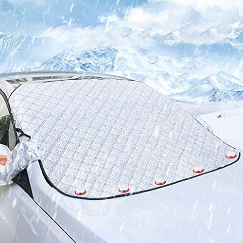 Protector para Parabrisas Hielo Protector de Parabrisas Magnético, Cubierta de Parabrisas para Coche Protege de Hielo, Nieve Viento, con Dos Orejas Antirrobo147x126cm Cover