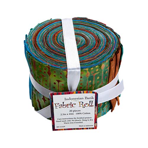 Textile Creations Indonesian Batik 2.5'' Strips Pack 20 Pcs Turquoise - Thumbnail 3
