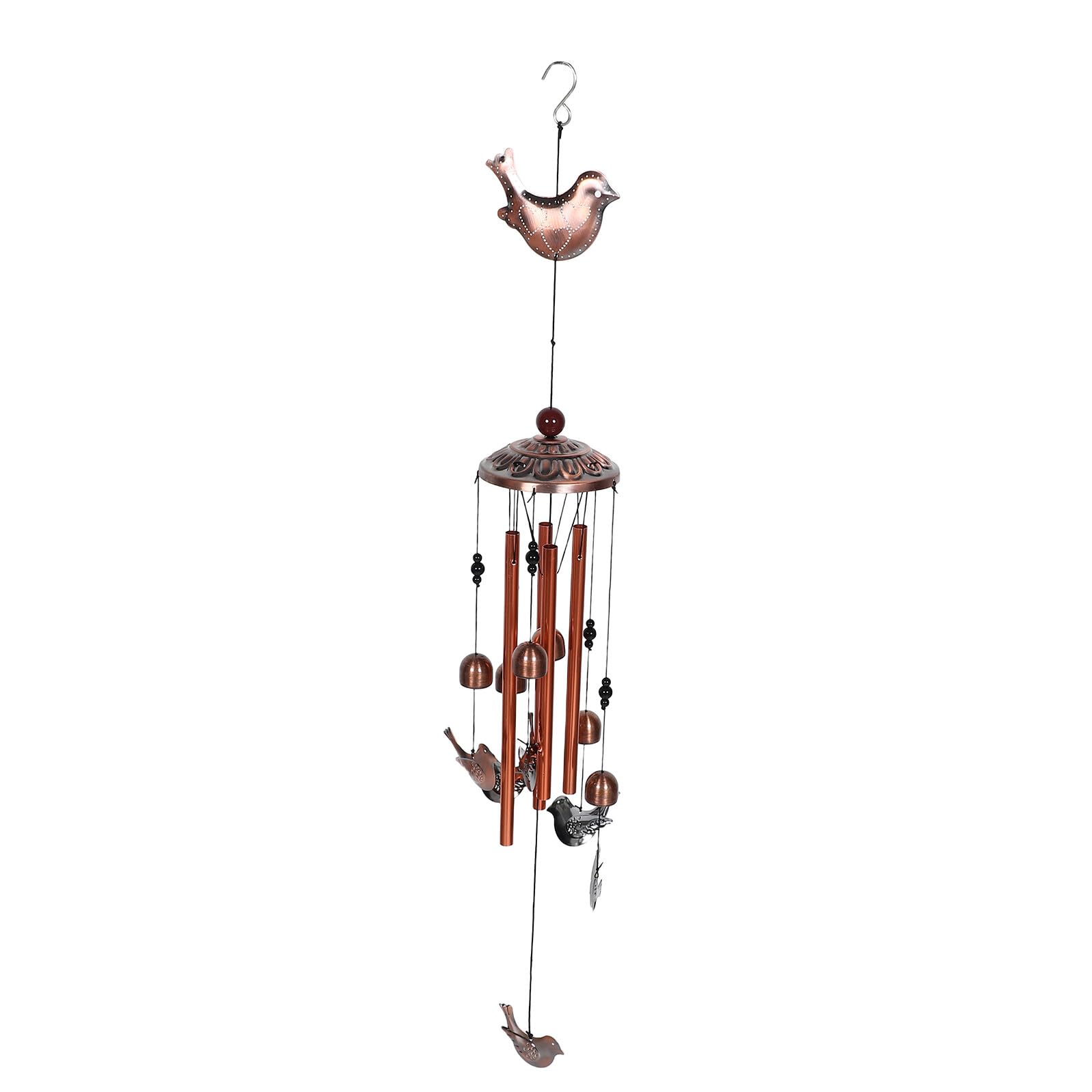 Carillon éolien métal oiseaux décoratif extérieur cloche de jardin