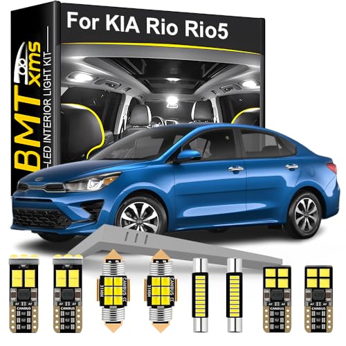 LED Interior Light Kit Replacement for KIA Pride Rio Rio5 UB YB 2012 2013 2014 2015 2016 2017 2018 2019 2020 2021 2022 2023, Super Bright 6000K White