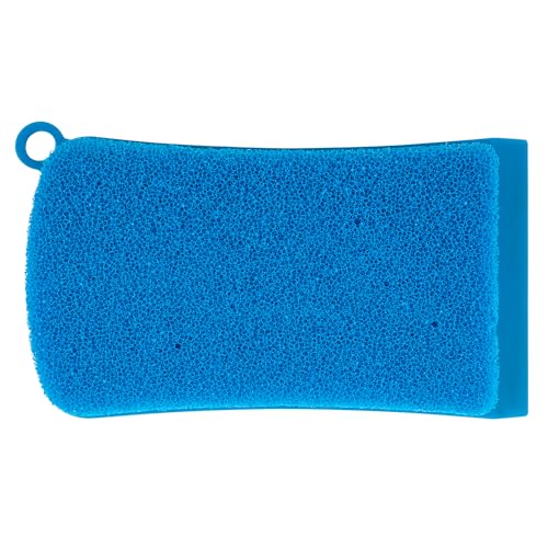 Image of Silicone Sponge Dishwasher Brush, Soft and Hard Double-Sided Dishwasher Brush, Good for Kitchen Cleaning (Blue)