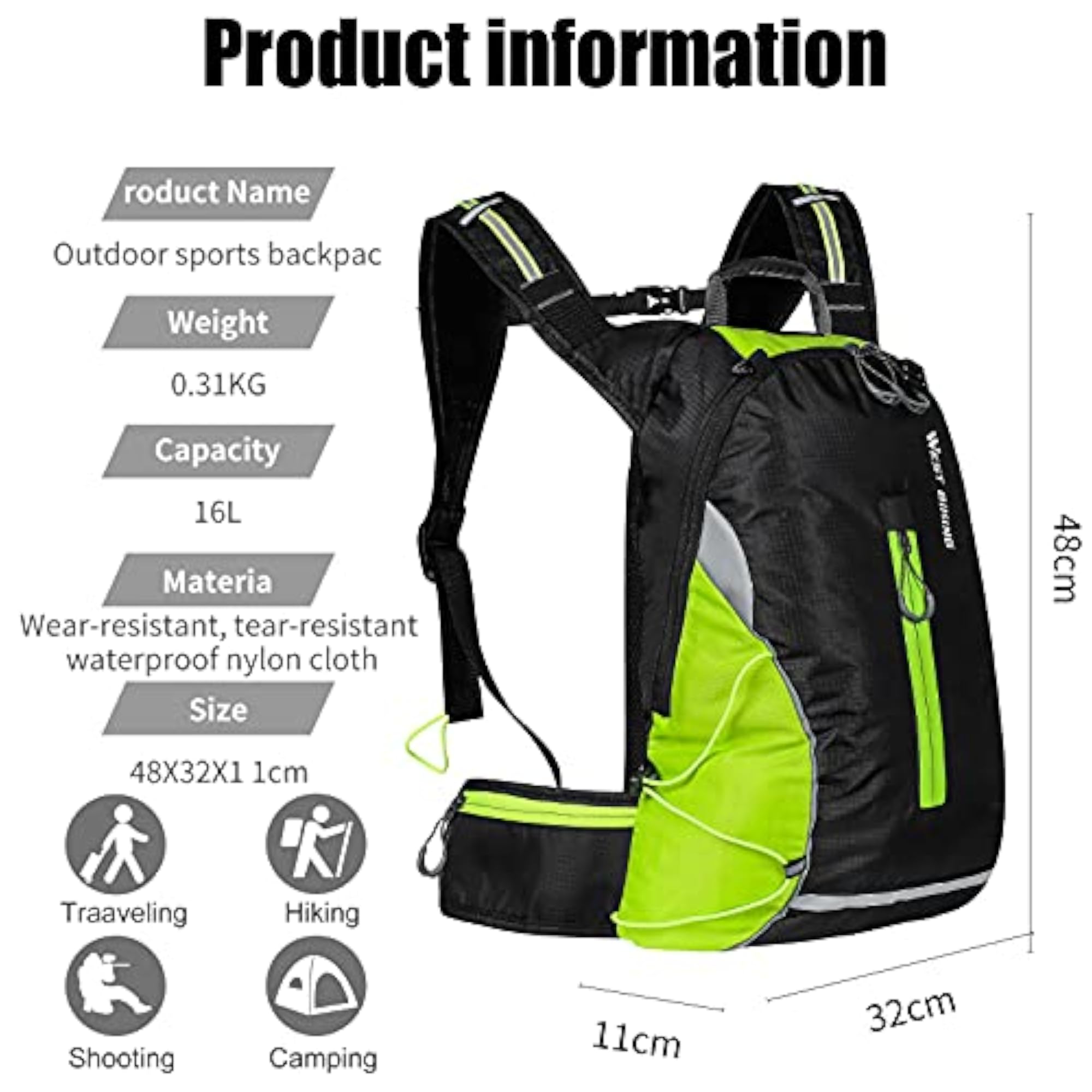 16L Cycling Knapsack for Outdoor Riding and Travel