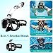 Lizusidtsy Snorkel Mask Foldable Diving Mask Set with Dry and Camera Mount, Anti-Fog Professional Snorkeling Gear-Black