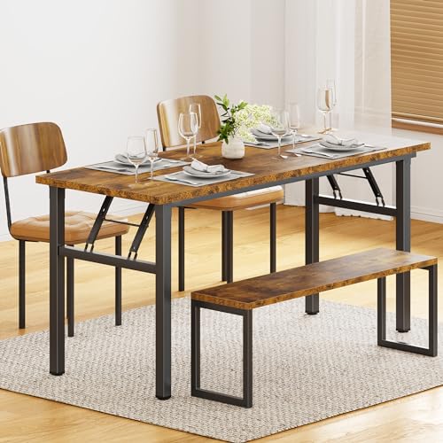 Image of Need Office Computer Desk 62 Inch Sturdy Folding Laptop Table Retro