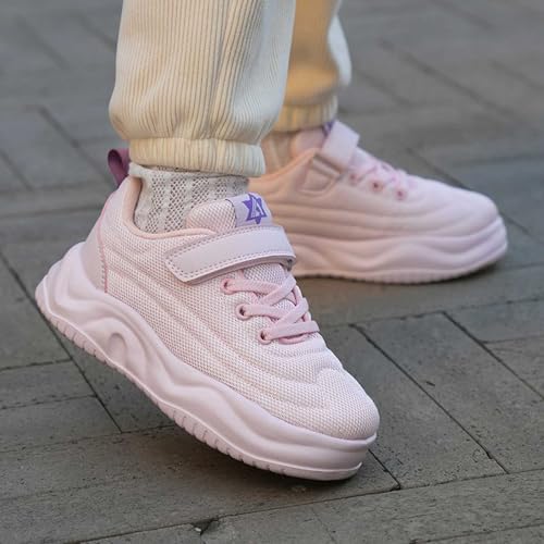 Girls Sneakers for Everyday Casual Wear Lightweight Breathable Fixed Design School Shoes for Kids Age 5 14y4