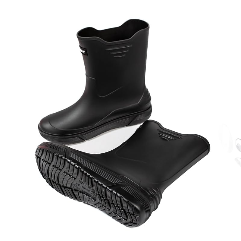 jessie Rain Boots for Men Mid Calf Rain Boots PVC Waterproof Rubber Boots Mud Boot Short Boots Garden Boots for Outdoor Fishing Hiking Camping Work3