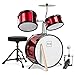 Best Choice Products Kids Drum Set 3-Piece Beginner Drum Set Junior Drum Set, w/ Throne Stool, Cymbal, Drum Sticks, Bass Drum Pedal, 2 Toms - Red