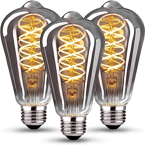 Bombilla vintage Edison E27, E27 Vintage LED regulable 6W Lámpara LED Retro Blanco Cálido 2700K Bombilla Vintage Edison Ideal para nostalgia e iluminación retro en tu casa Café Bar (ST64 YHS)