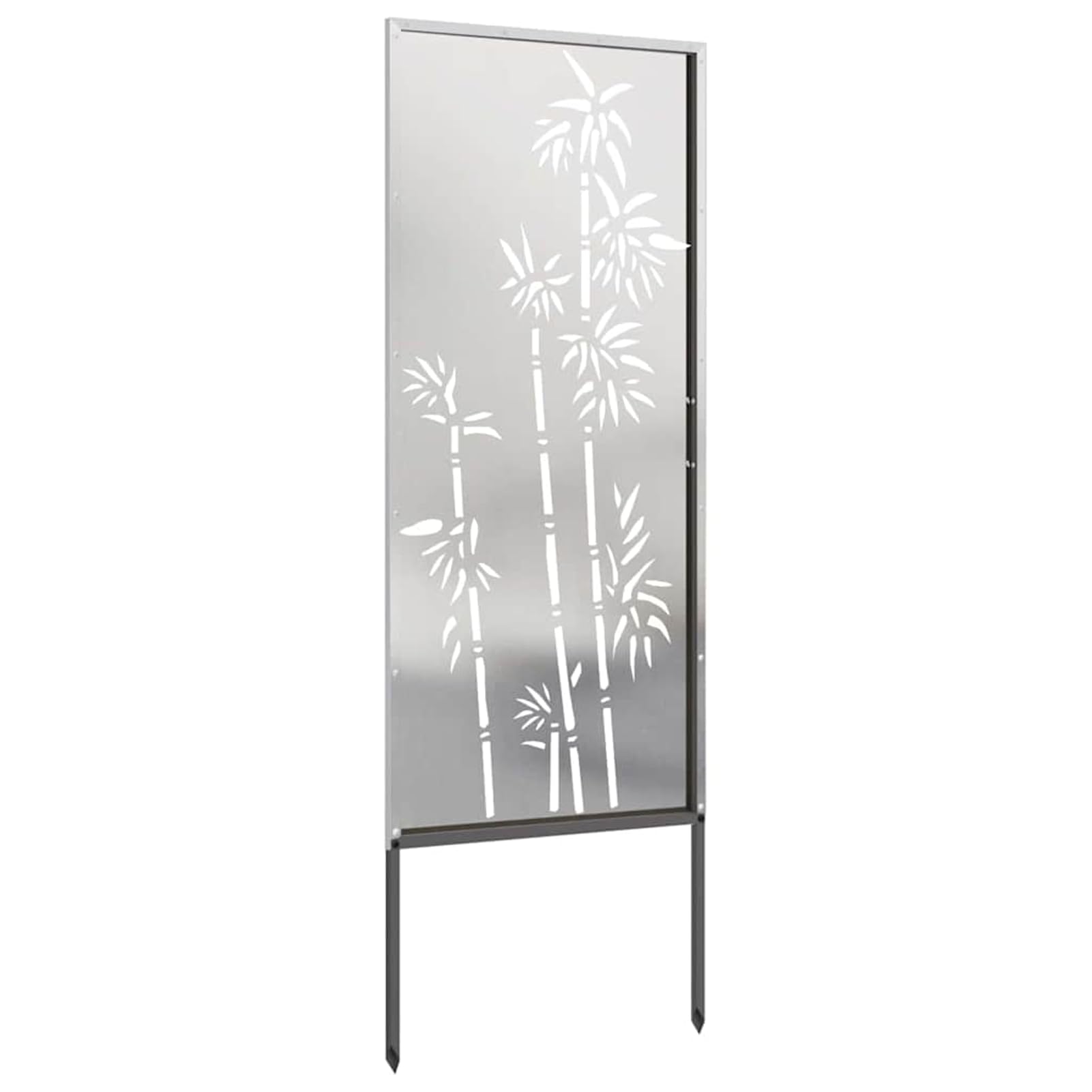 Ogrodowa ochrona przed wzrokiem na płótnie w kwiaty – stal nierdzewna, srebrna, 50 x 140 cm z dekoracyjnymi wstawkami, odporna na wiatr i warunki atmosferyczne, na taras i do ogrodu