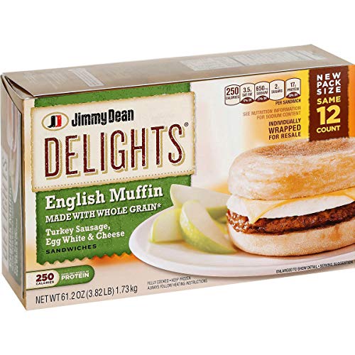 Jimmy Dean Delights, English Muffin, Turkey Sausage Egg White & Cheese, (2 Pack)