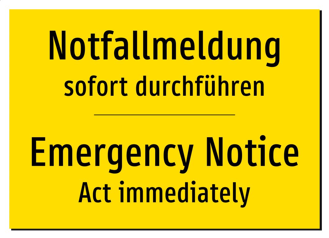 59213-DEEN-T-08 | Notfallmeldung/Emergency Notice – Deutsch Englisch