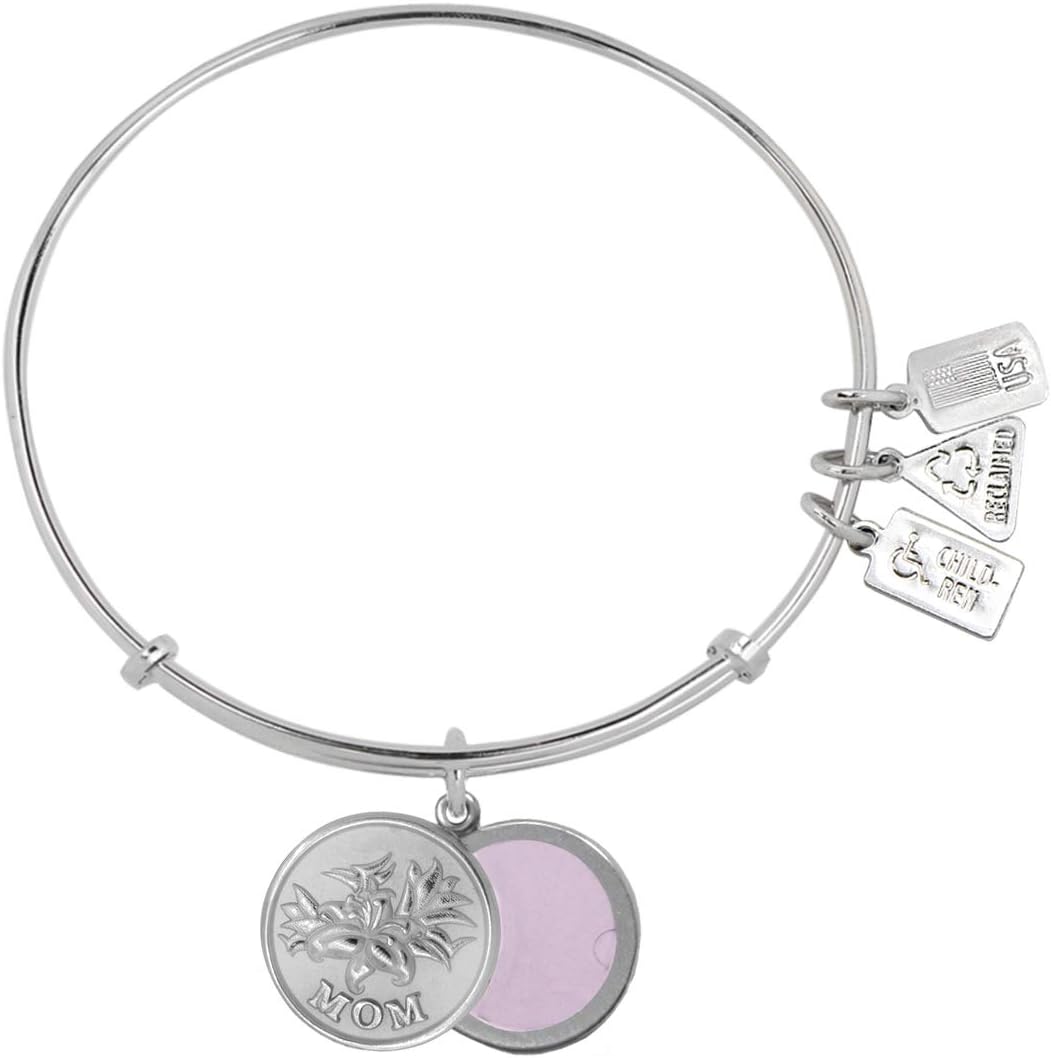 Wind and Fire Slide Locket with MOM with Flowers WF-796