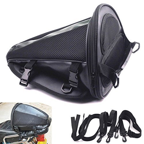 Motorcycle Bike Sports Black Back Seat Carry Storage Luggage Tail Bag Saddlebag