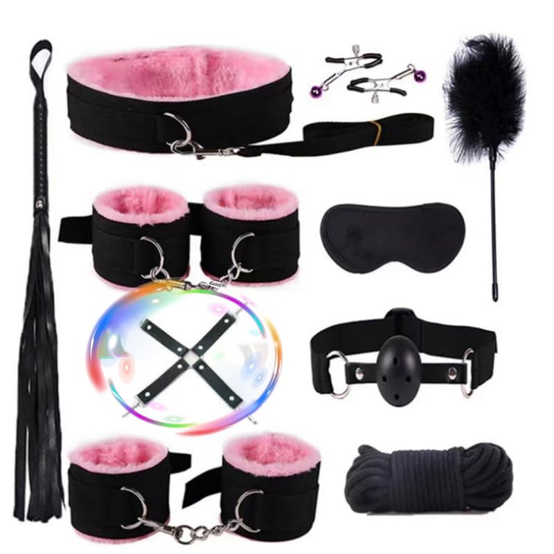 Mains et chevilles confortables grâce au kit en nylon rose de fête