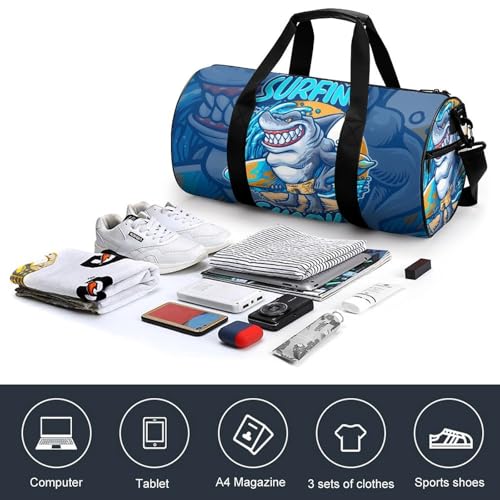 Sac de voyage requin surfant le duffel bag idéal pour votre week-end - 4