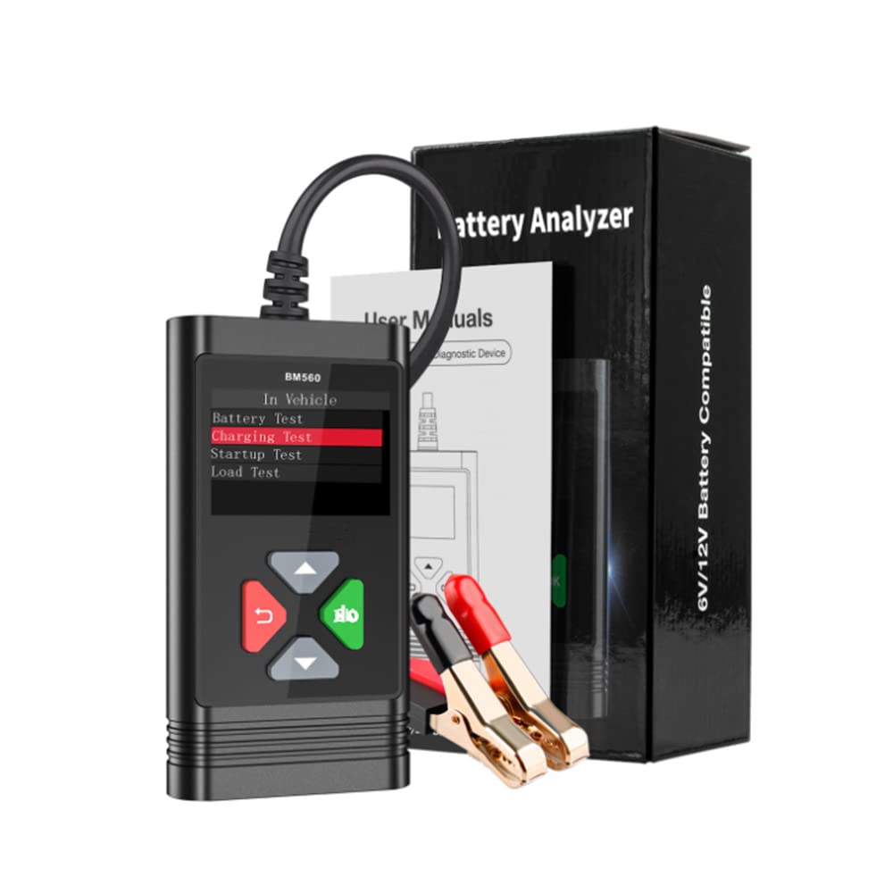 Riloer Analyseur de batterie de voiture, testeur de batterie 6 V/12 V, testeur de batterie multilingue