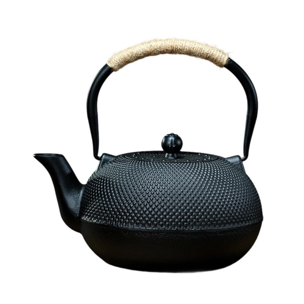 Nambu Ironware Unpainted Tetsubin Cast Iron Teapot 60oz Handmade Tea Strainer