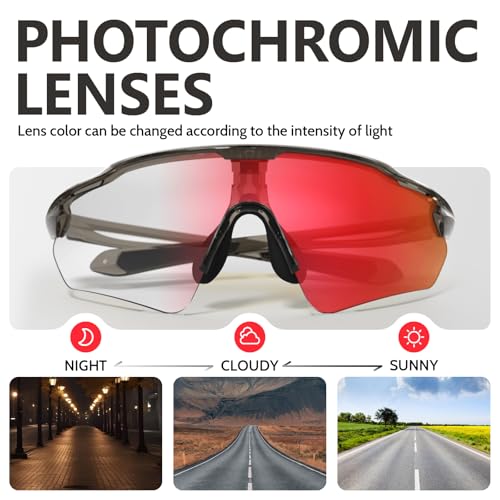Image of Cycling Glasses, TR90 Unbreakable Frame Polarized Anti-UV400 Sports Sunglasses