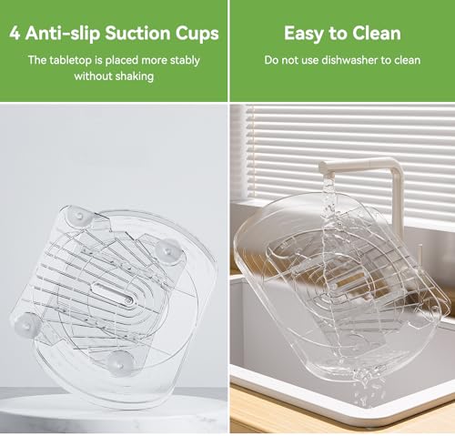 Voova Lazy Susan Turntable Organiser for Fridge, 360°Rotating Refrigerator Fridge Storage Organizer, 15.57'' Clear Rotating Lazy Susan Cupboard Organiser for Cabinet, Table, Kitchen, Pantry (1 Pack) - Image 5