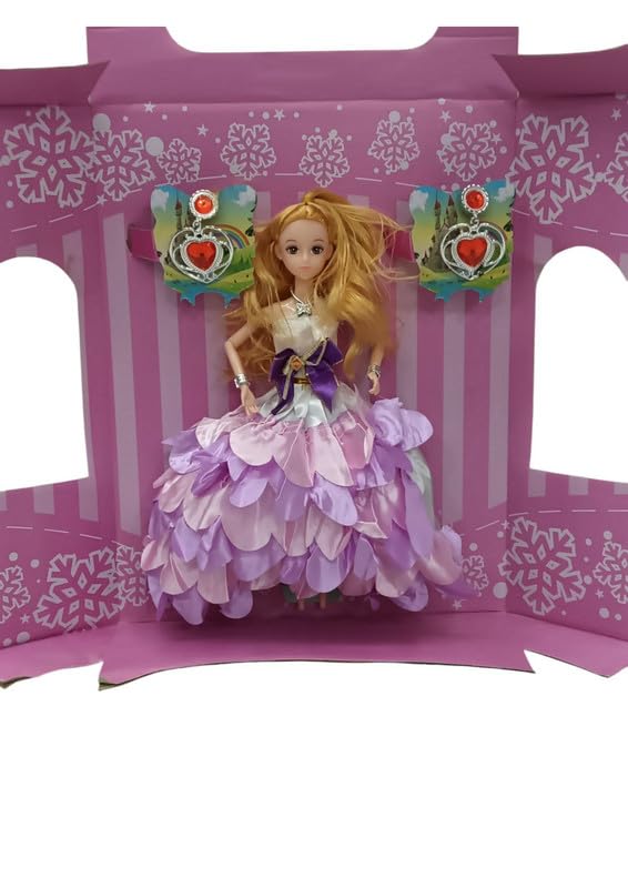 TOYSHOYE Doll with Frock Play Set for Girls | Bendable Hand & Legs Doll Set for Kids | Return Gift for Girls | Doll Play Set with Dress | Pretend Play Doll | Toys for Kids 3 Years
