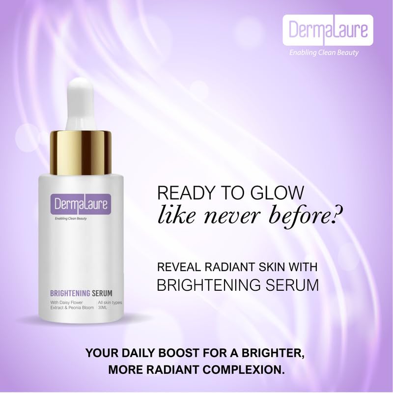 Image of Brightening Serum for Face | Natural Glow with Daisy Flower & Peonia Bloom | Reduces Dark Spots & Revives Dull Tired Skin | Dark Spot Corrector | 30ML | All Skin Types