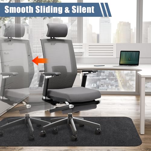 Tapis de chaise de bureau 140x90 cm pour parquet et sol dur en polyester antidérapant - 7