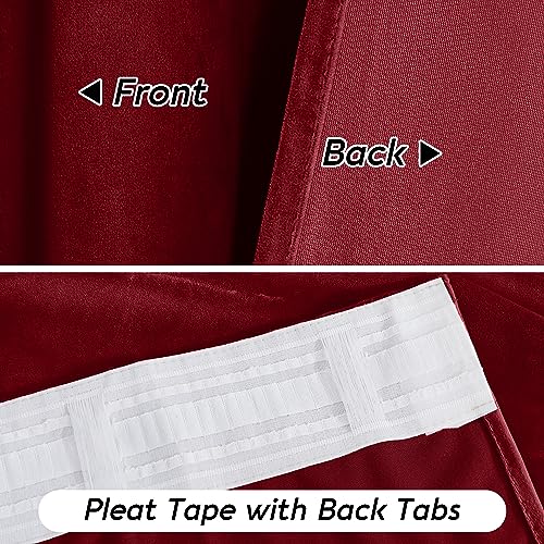 Image of RYB HOME Red Velvet Blackout Curtains 84 inches for Bedroom Living Room | Thermal Insulated,Room Darkening,Super Soft Velvet,Christmas Backdrops,Movie Theater Stage Party Decor,W52 x L84,2 Panels