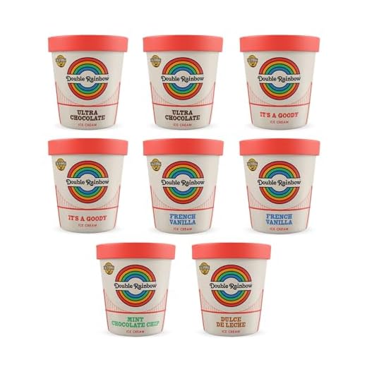 DOUBLE RAINBOW Super Premium Ice Cream | 8 Pint Variety | Frozen Ice Cream Shipped Direct (The Classics)