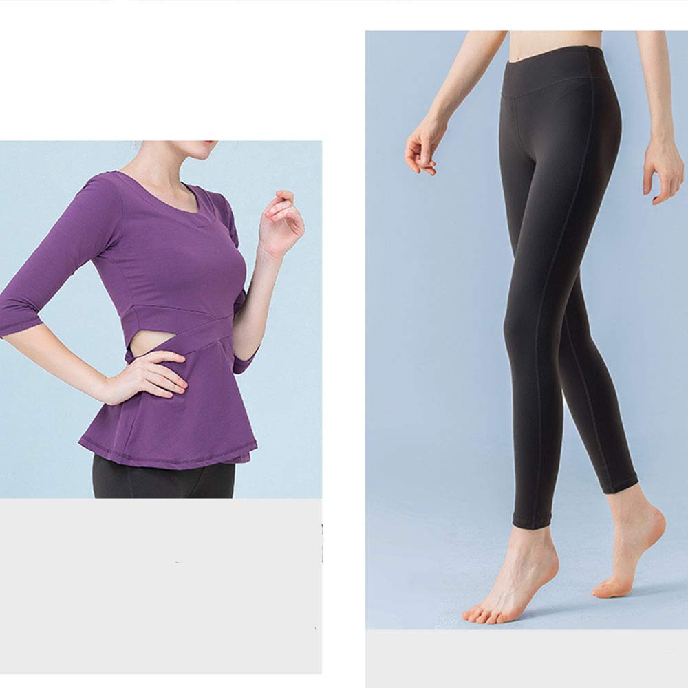 Damskie legginsy bezszwowe z wysoką talią spodnie do jogi, bieganie trening rozciągliwe rajstopy, dowy codzienny długi rękaw bluza wąskie spodnie trening zestawy joggingu, a,M