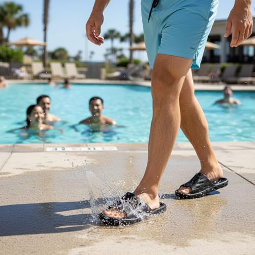 Image of FINLEEO Shower Sandals with Drainage Holes - Quick Drying Bathroom & Gym Slippers for Men and Women