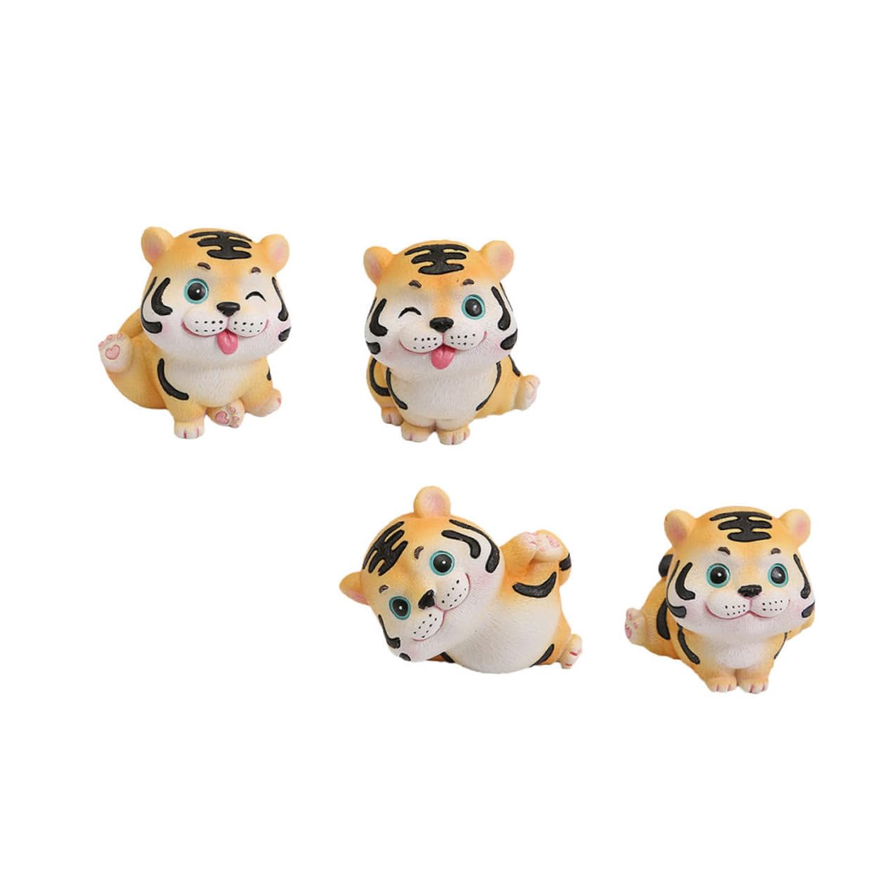 Figurines tigre voiture en résine ABOOFAN | Déco mignon tableau de bord