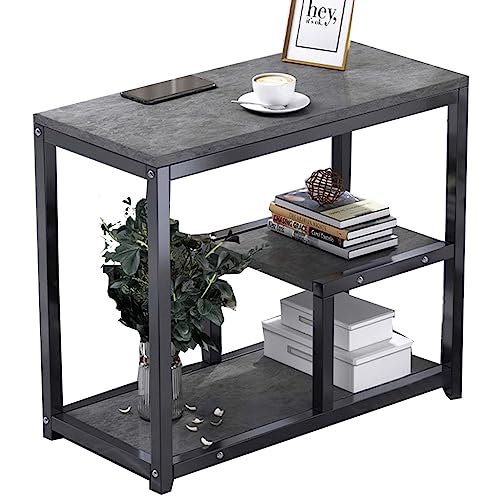 Mesa consola con estantes y marco de metal, solución de almacenamiento que ahorra espacio para entrada, sala de estar y dormitorio
