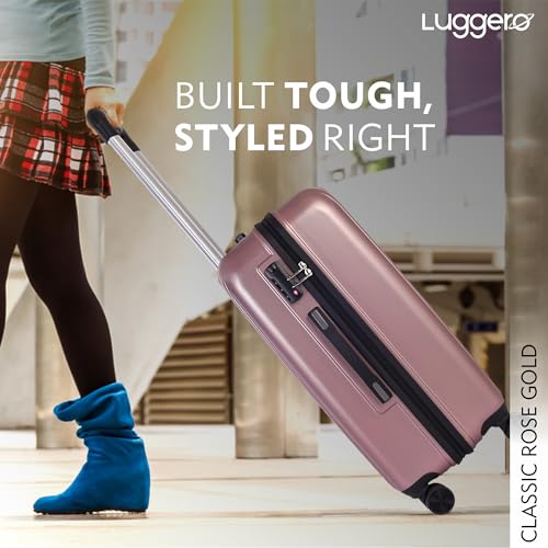 Luggero - CLASSIC Light-Weight & Durable Polycarbonate ROSE GOLD Unisex Hard Luggage| Small- 51cm |8 SMOOTH SPINNER TPV Wheel Outer Combi Lock | Trolley Bag - Image 3