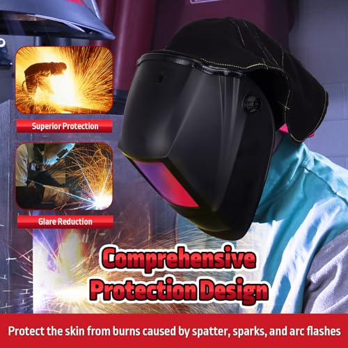 Welding Helmet Cover, Welding Cap Extended FR Cotton Headcover with Press Fit Seal, Welding Hood Accessories Provide Comprehensive Protection for Head and Neck, Compatible with Lincoln Welding Helmets - Thumbnail 2