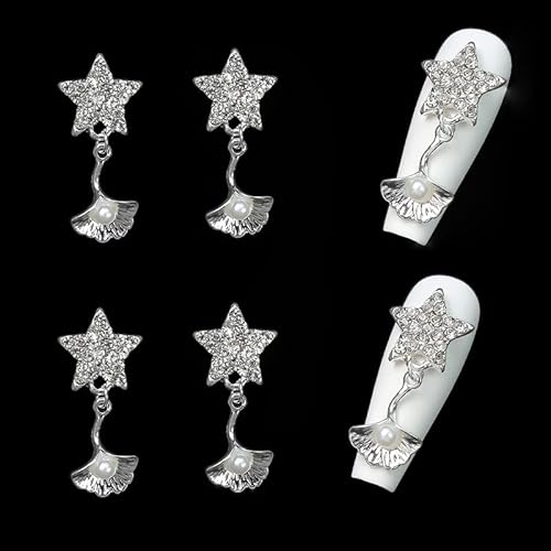 Kachimoo Star Nail Charms,3D Rhinestones Stars Nail Art Charms With Shell Pendant Shiny Crystal Nail Gems For Nails Designs Nail Diy Accessories,10 Pcs #TOP1