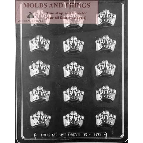 Princess Crowns Chocolate Candy Mold or Crown Chocolate candy mold and Princes crown pops chocolate candy mold with Exclusive Copyrighted Chocolate Molding Instructions Cover