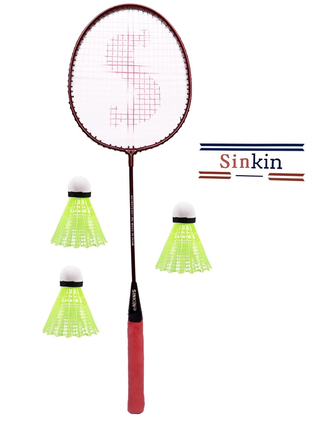 SINKIN Iron Badminton for All Family Men, Women, Boys & Girls, Strung Badminton Racket with Shuttle (Red)-image-41