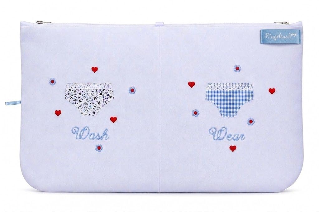 Travel laundry bag dirty clothes organizer lingerie underwear Wash Wear white 20 x 10" cotton