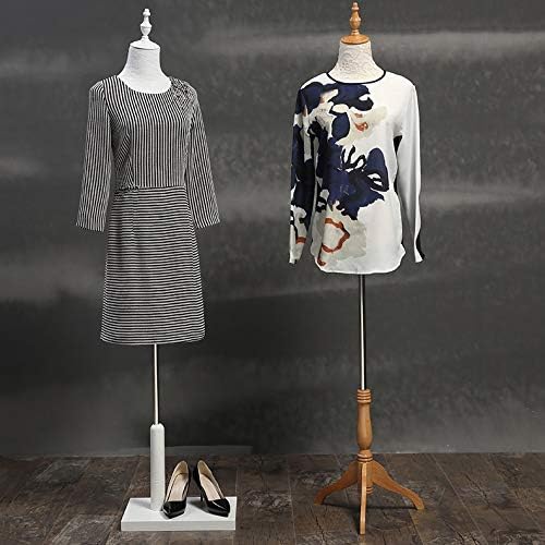 Miniatura 6 de HXYONGN White Dress Form Female Mannequin Torso, Manikin with Wooden Tripod Stand Adjustable Height 47 Inch - 70 Inch for Sewing Clothing Dress
