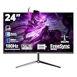 ZovvJee Écran PC Gamer Courbé 24 Pouces 180Hz - Résolution FHD 1080p, Temps de Réponse 1ms, FreeSync, 100% sRGB, Bordure Ultra-Fine, Angle de Vue 178°, HDMI/DisplayPort, Mural VESA 75x75mm - Noir