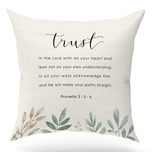 Scripture Art Throw Pillow Cover Cushion Case, Christian Religious Decor Gift, Bible Verse, Scripture Sayings, Sofa Bed Living Room Porch Decoration, 18X18 Inch(Gms186) #TOP10
