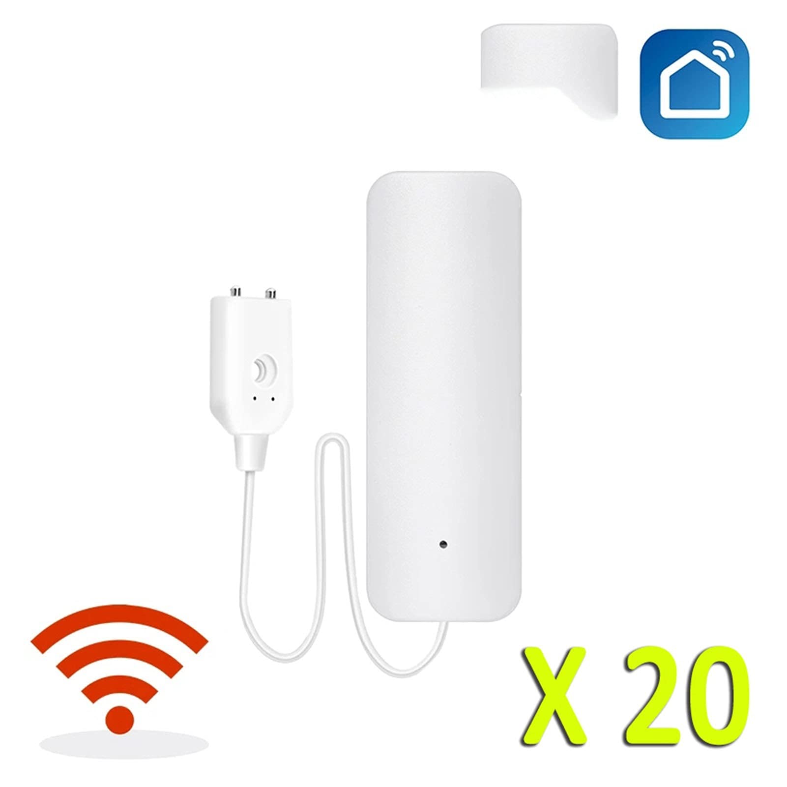Actuador Eléctrico, 2 0PCS Sensor de fugas agua WIFI Detector alarma nivel Seguridad Protección contra desbordamiento TUYA SMART LIFE APP TRABOJO CONTROL