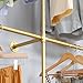 Gold Industrial Pipe Clothing Rack, Display, Stand Wall Mounted Commercial Space-Saving Clothes Rack Heavy Duty Hanging Clothes Rods Bar for Closet Storage