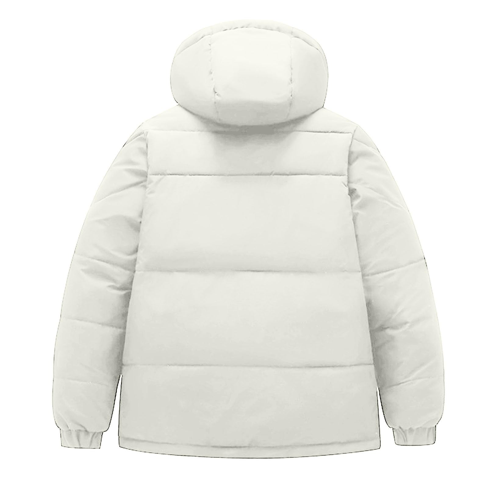 Chaqueta Cálida de Invierno Chaqueta con Capucha Ajustable Desmontable Parka Acolchada Chaqueta de Trabajo al Aire Libre Repelente al Agua Hombres