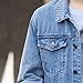 Mens Classic Lapel Jean Jacket Casual Slim Fit Trucker Cowboy Coat Pocket Casual Front Men Denim Jackets (Light Blue,Large)