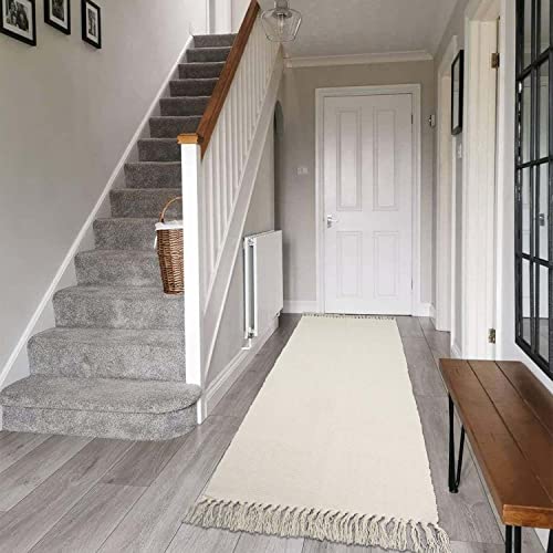 Seavish Long Hallway Runner Rug, 2X8 Beige Kitchen Runner Rug Machine Washable Low-Pile Stair Carpet Runner Entryway Floor Rug Cotton Reversible Area Rug For Living Room Bedroom Patio Door Foyer #TOP1