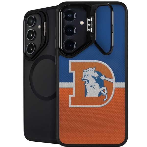Skinit Kickstand Phone Case Compatible with Galaxy S25 - Officially Licensed NFL Denver Broncos Vintage Design