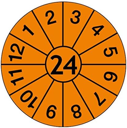 1000 Stück Jahresmarken 2029 Orange - Selbstklebende Prüfplaketten 2cm